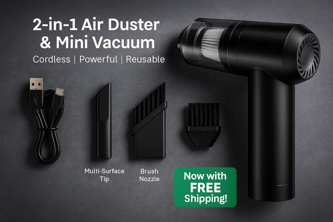 [UPGRADED] Portable Air Duster Wireless Vacuum Cleaner